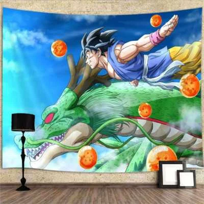 Anime Goku Shenron Ende Dragonball Poster XXL Wandteppich Wandbehang Fototapete - Bild 1 von 4