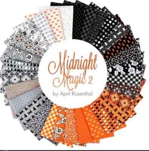 Midnight Magic 2 Moda Charm Pack 42 100% Cotton 5" Precut Fabric Quilt Squares - Picture 1 of 3