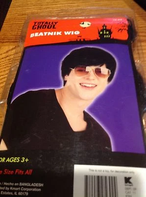 Totally Ghoul Black Beatnick Halloween Wig Costume New In Package - Image 1 of 2