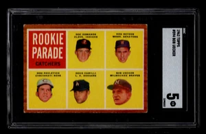BOB UECKER 1962 TOPPS BASEBALL ROOKIE CARD #594 SGC 5 EX HOF MILWAUKEE RC . - Picture 1 of 2
