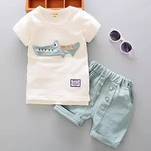 Bebé Niños Ropa de Verano Informal Camiseta + Pantalones Cortos 2 piezas Niños Pequeños Juegos de Ropa - Imagen 1 de 10