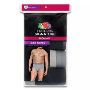  Fruit of the Loom® Big Man Signature Full Coverage Support Cotton 4-pack Briefs
