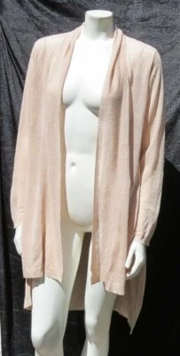 $258 EILEEN FISHER 沙丘亚麻绉织针织披肩长款开衫毛衣上衣美国 S — 第 1/4 张图片