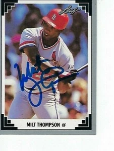 HOJA FIRMADA DE 1991 MILT THOMPSON #176 - CARDENALES DE SAN LOUIS - Imagen 1 de 1