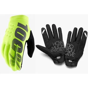 100% BRISKER COLD WEATHER WINTER MOTOCROSS ENDURO BIKE GLOVES NEON YELLOW - Picture 1 of 3