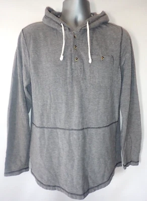 Ezekiel Hombre Talla L Pullover Gris Manga Larga Sudadera con Capucha Henley Foto 1 de 4