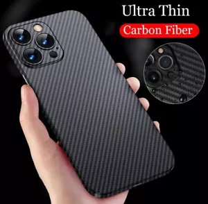 Ultracienkie etui z włókna węglowego do iPhone 15 13 12 11 14 Pro Max odporne na wstrząsy etui - Zdjęcie 1 z 23