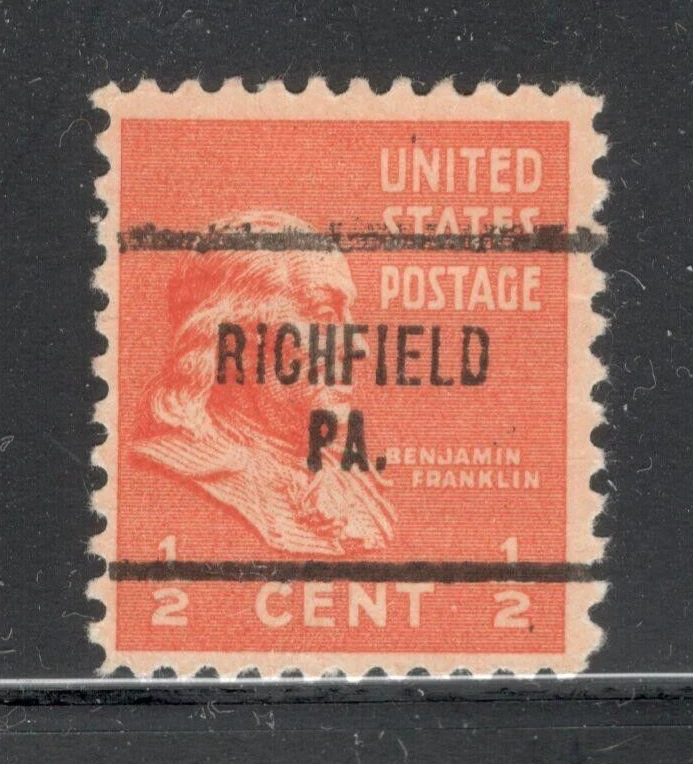 Sc # 803 ~ 1/2 cent Ben Franklin Issue, Precancel, RICHFIELD PA. - Image 1 of 1