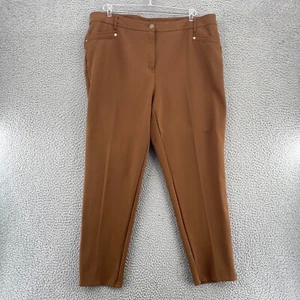 Chicos Pants Womens 3.5 US 18 Plus Brown So Slimming Refined Ponte Ankle Stretch - Picture 1 of 12