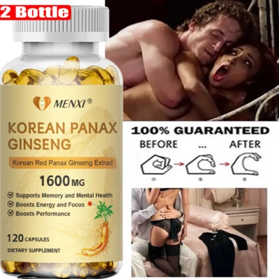 240 Cápsulas Mejor Extracto de Ginseng Panax Rojo Coreano 1600mg Extra Fuerza NO TRANSGÉNICO Foto 1 de 4