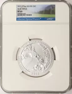 Blue Ridge Parkway ATB 2015-P 5 OZ cuarto de plata 25c NGC SP69 - Imagen 1 de 4