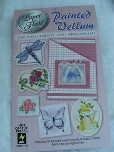 VELLUM 30 Painted Nature Paper Crafting Embellishments Paper Flair HOTP 7104 - Picture 1 of 4