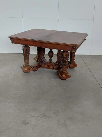 ANTIQUE WALNUT CIRCA 1880'S ITALIAN DINING ROOM TABLE - 22IT1D Cover