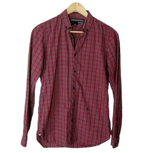 Camisa ajustada a cuadros The Kooples roja con botones manga larga para hombre talla S - Imagen 1 de 12