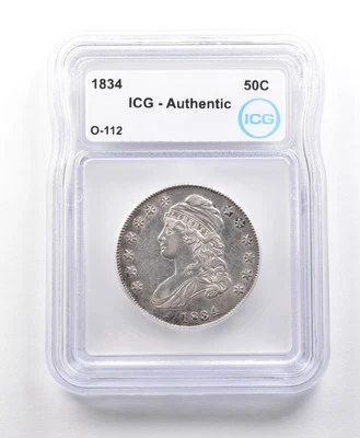 1834 Capped Bust Half Dollar O-112 Authentic ICG *5610 - Image 1 of 3