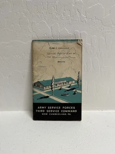 Army Service Forces Third Service Command New Cumberland Pennsylvania Booklet - Picture 1 of 3