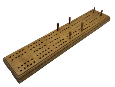 Vintage HORN Cribbage Board No. C-16 With Directions/Pins Mc Grillis Made in USA - Image 1 of 4