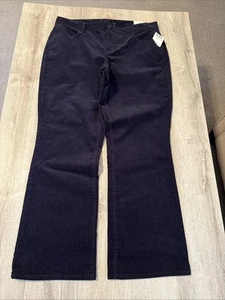 Talbots Petites Corduroy Pants Women's Blue Curvy Boot Size 16P NEW WITH TAGS - Picture 1 of 5