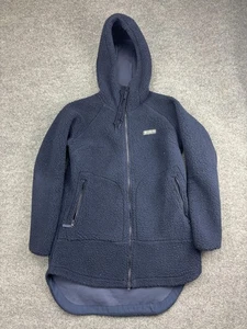 Columbia Jacke Damen Large Navy Sherpa Fleece Kapuze durchgehender Reißverschluss Taschen warm - Bild 1 von 8