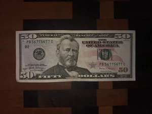 2017A Trinary Series $50 Note Fancy Serial Number - Picture 1 of 2