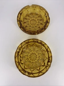 Vintage 70's Indiana Glass Amber Ashtray 6" MCM Mid Century Modern - Picture 1 of 10