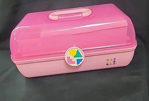 Caboodles seltenes zweifarbiges rosa Mädchen klassisches Kosmetik Make-up Reiseetui für unterwegs - Bild 1 von 10