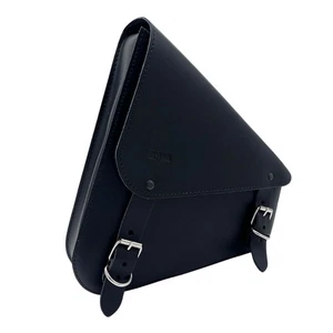 Single Side Bag Spaan Left Black Leather for Harley Davidson Softail - Picture 1 of 3
