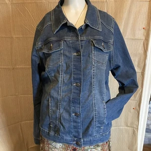 Riders by Lee Indigo Women's Stretch Denim Jacket XL, Soft! - Picture 1 of 15