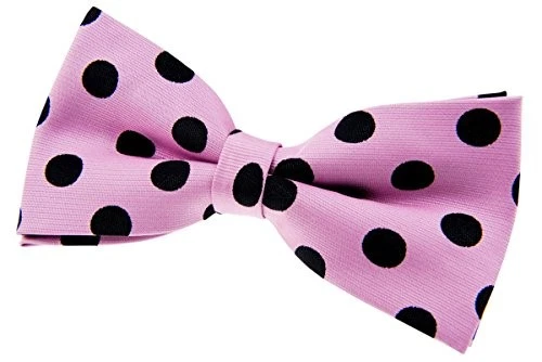  Elegante lazo preatado de microfibra tejida a lunares vintage rosa con puntos negros Foto 1 de 1