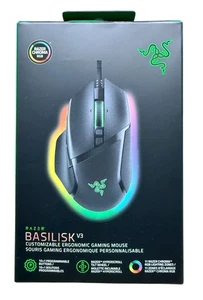 NEW Razer Basilisk V3 Wired Optical Gaming Mouse with Chrom RBG Lighting - Black - Picture 1 of 2
