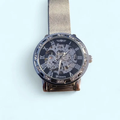 Reloj de pulsera Winner retro mecánico manual esqueleto con diamantes para hombre Foto 1 de 4
