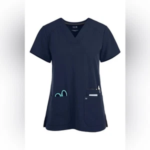 Koi Next Gen Hustle and Heart Damen 3-Pocket STRETCH V-Ausschnitt Peeling Top 2X - Bild 1 von 8