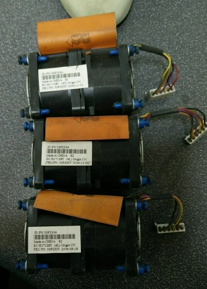 Lot of 3 IBM 33P2334 / 33P2335 eServer Dual Cooling Fan for x336 Servers  - Image 1 of 1