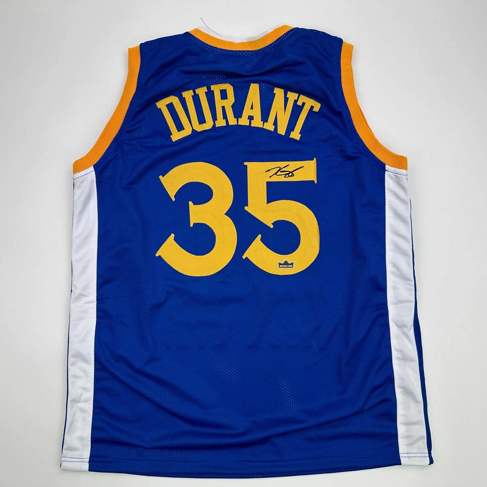 Camiseta deportiva para hombre Kevin Durant Golden State azul reimpresión facsímil autografiada XL Foto 1 de 4