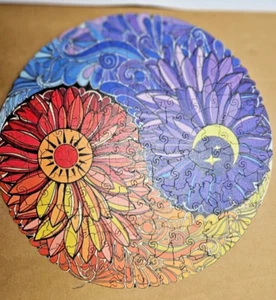 CRAFT HUB Wooden Jigsaw Puzzle A3 84 Pieces | Beautiful Ying Yang 10" Puzzle - Picture 1 of 13