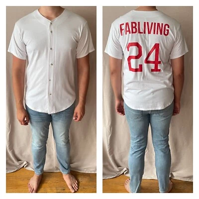 American Apparel Classic Baseball Jersey 50/50 Short Sleeve Button Up Size L - Image 1 of 4