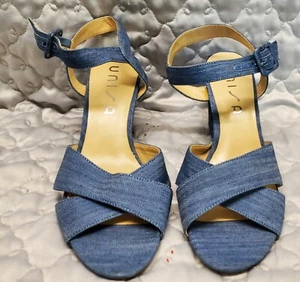 Denim Unisa women's Paola ankle strap pump shoes size 9 m - Picture 1 of 5