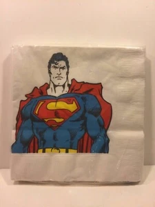 Vintage Ambassador SUPERMAN Luncheon Napkins 1986 Sealed Package of 16 - Picture 1 of 8
