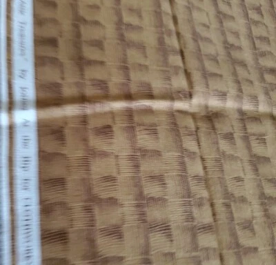 Vnt Sewing Fabric Clothworks Attic Treasures Golden Brown Basket Weave 19x45"  - Image 1 of 4