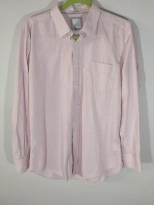 Oscar De La Renta Pale Pink Print Men's Shirt Size 16 (32/33) Tailored Fit - Image 1 of 4