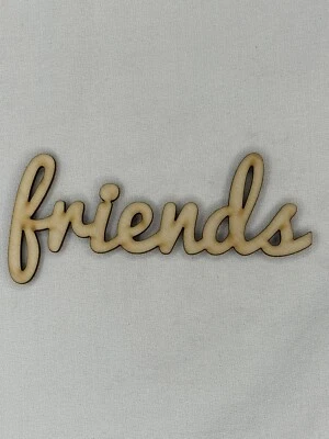 Corte láser personalizado sin terminar minúscula amigos forma de palabra madera artesanía recorte Foto 1 de 2