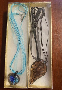Pendant * Necklace * Glass * Flower  And Marble Design * Jewelry * DIY * - Picture 1 of 5