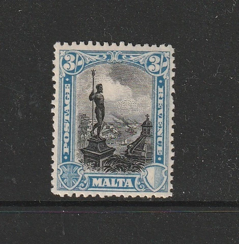 Malta 1930 Postage & Revenue 3/- MM SG 207 Cover