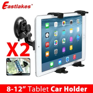 2x Adjustable for 8-12" Tablet Car Windscreen Windshield Mount Holder Stand - Picture 1 of 8