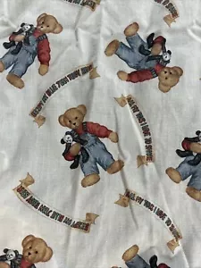 Sábana bajera ajustable azul Jean peluche oso panda - Imagen 1 de 5