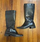 Tribeca+Tall+Boots+Black+Size+7.5+Leather+Square+Toe+%EF%BF%BC+Vintage+90e+Y2K