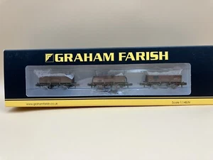 Vagones abiertos Graham Farish 3 x 13T BR bauxita (resistente a la intemperie) 377-965 - totalmente nuevos - Imagen 1 de 3