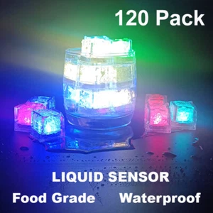120* Rainbow Flash Color Light Up Party Rave DJ Club Wedding LED Glow Ice Cubes - Imagen 1 de 10