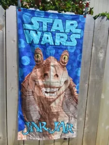 Toalla de playa vintage Star Wars Episodio 1 The Phantom Menace tarro Binks - Imagen 1 de 6