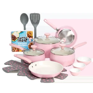 16 Pc Ceramic Non-Stick Cookware Set Kitchen Pots Pans Induction Dishwasher Safe - Picture 1 of 15